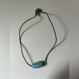 Glass Pendant Leather Sundance Style Necklace